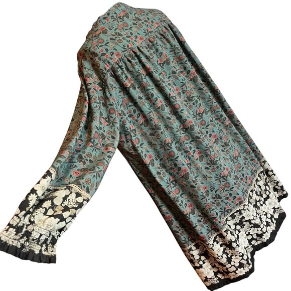 Natural Life Boho Peasant Tunic Dress L Green Floral - Picture 7 of 14